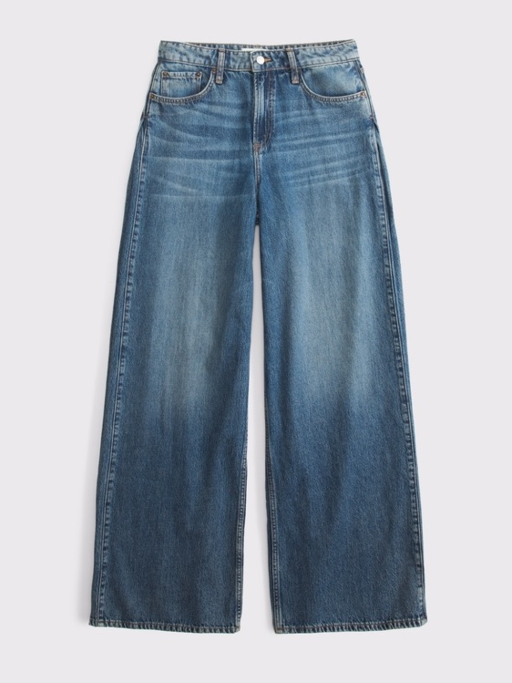 Abercrombie & Fitch Women's Faded Blue Straight-Leg Jeans